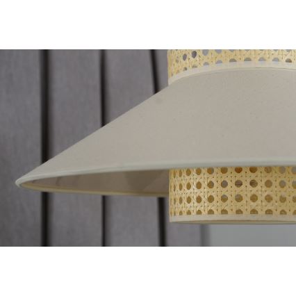 Duolla - Csillár zsinóron RIO RATTAN 1xE27/15W/230V átm. 45 cm bézs/rattan