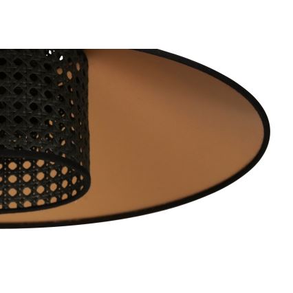 Duolla - Csillár zsinóron RIO RATTAN 1xE27/15W/230V átm. 45 cm fekete/arany