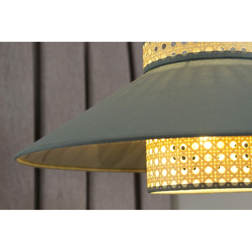 Duolla - Csillár zsinóron RIO RATTAN 1xE27/15W/230V átm. 45 cm zöld/rattan