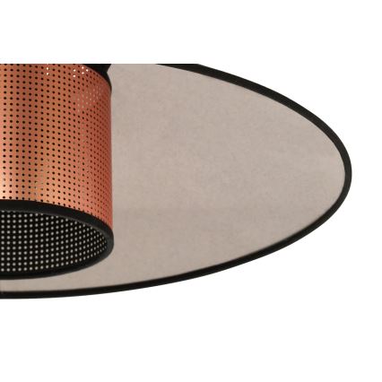 Duolla - Csillár zsinóron RIO SHINY 1xE27/15W/230V átm. 45 cm fekete/réz