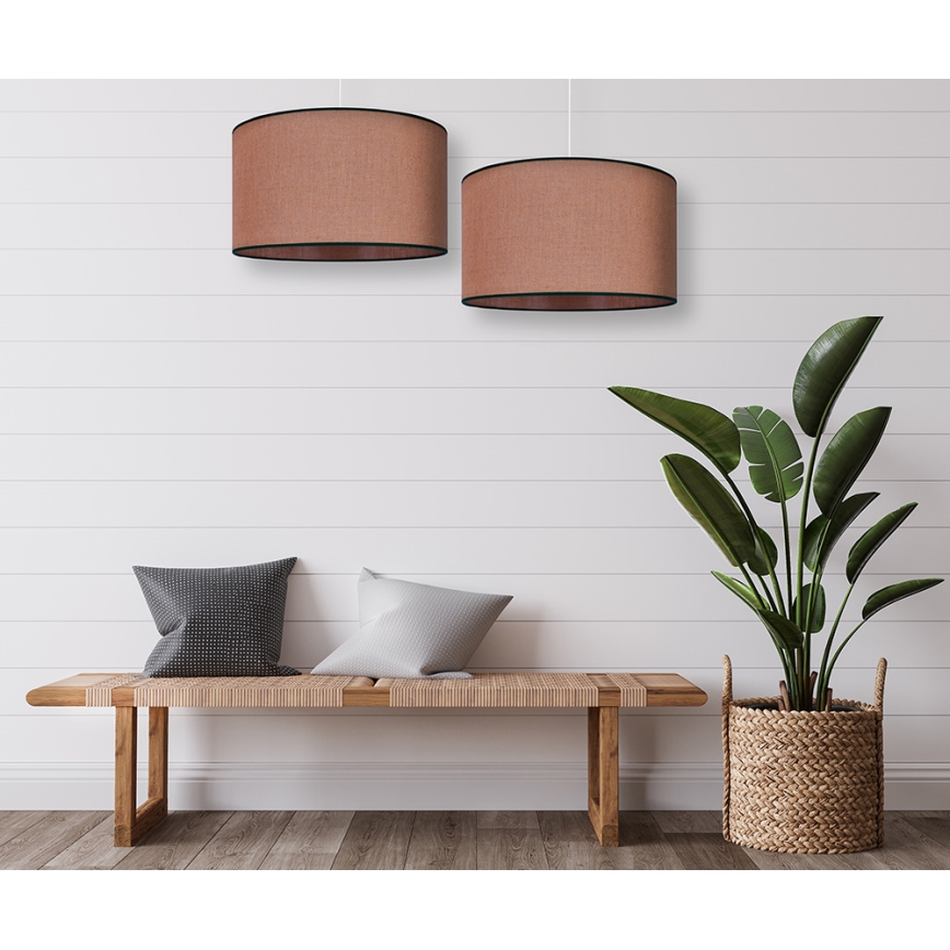 Duolla - Csillár zsinóron ROLLER 1xE27/15W/230V átm. 40 cm barna/fekete