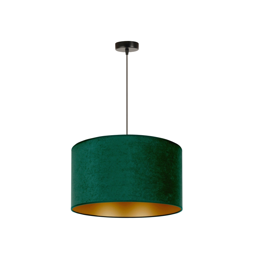 Duolla - Csillár zsinóron ROLLER 1xE27/15W/230V átm. 40 cm sötétzöld/arany