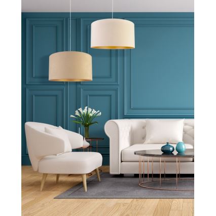 Duolla - Csillár zsinóron ROLLER 1xE27/40W/230V átm. 40 cm bézs