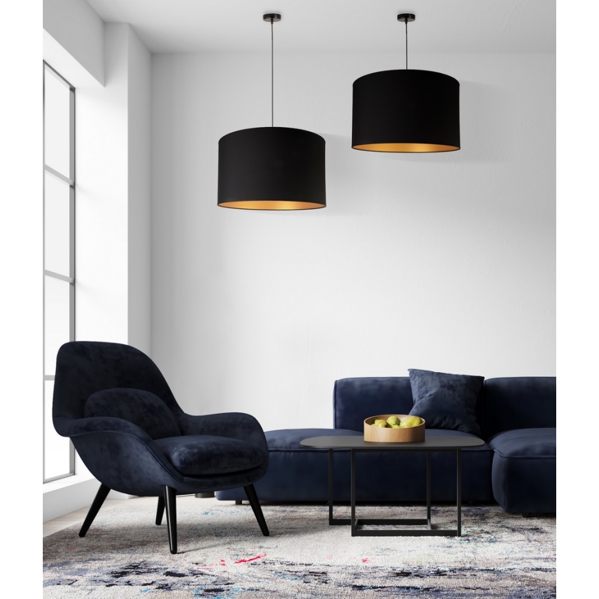 Duolla - Csillár zsinóron ROLLER 1xE27/40W/230V átm. 45 cm fekete