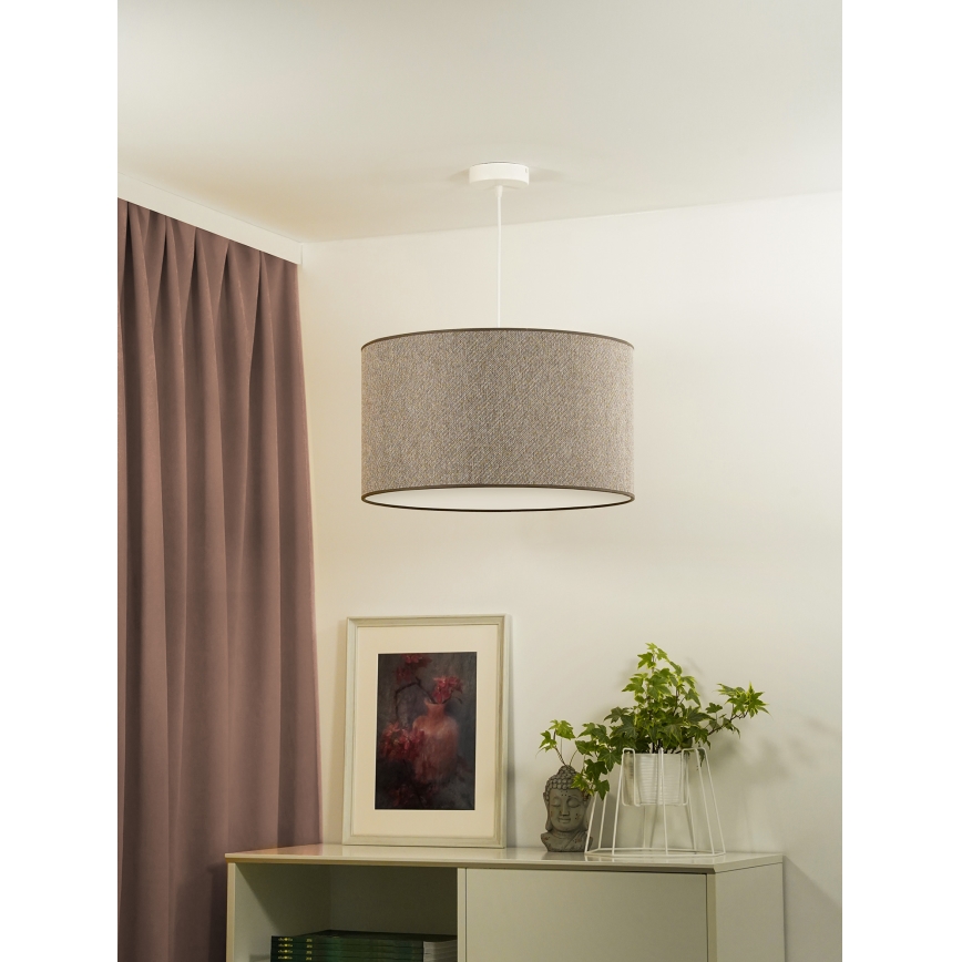 Duolla - Csillár zsinóron ROLLER ECO RECYCLING 1xE27/15W/230V átm. 45 cm barna