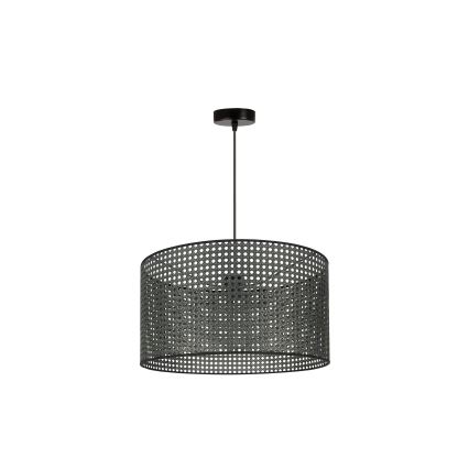 Duolla - Csillár zsinóron ROLLER RATTAN 1xE27/15W/230V átm. 45 cm fekete
