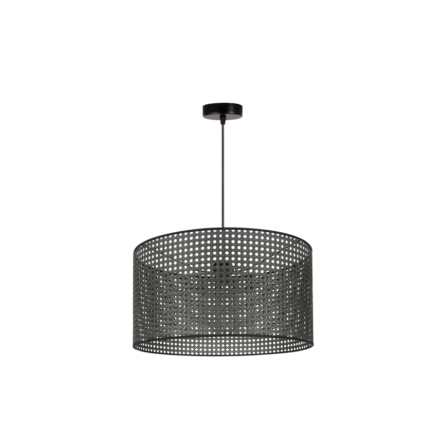 Duolla - Csillár zsinóron ROLLER RATTAN 1xE27/15W/230V átm. 45 cm fekete