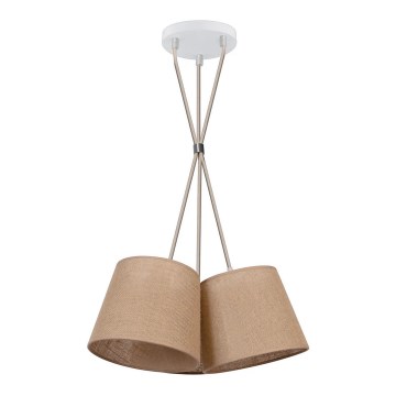 Duolla - Csillár zsinóron ROSSA 3xE27/15W/230V átm. 45 cm barna