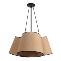 Duolla - Csillár zsinóron ROSSA 3xE27/15W/230V átm. 75 cm barna/fekete