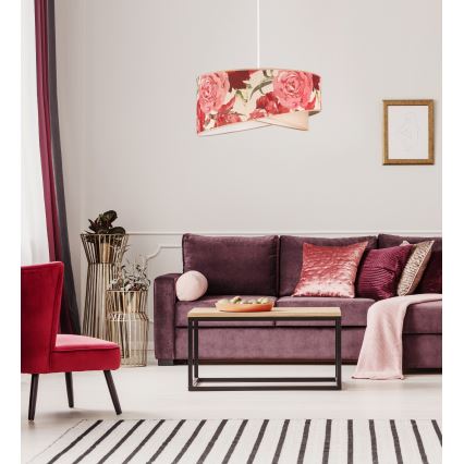 Duolla - Csillár zsinóron ROYAL 1xE27/40W/230V átm. 50 cm rózsaszín