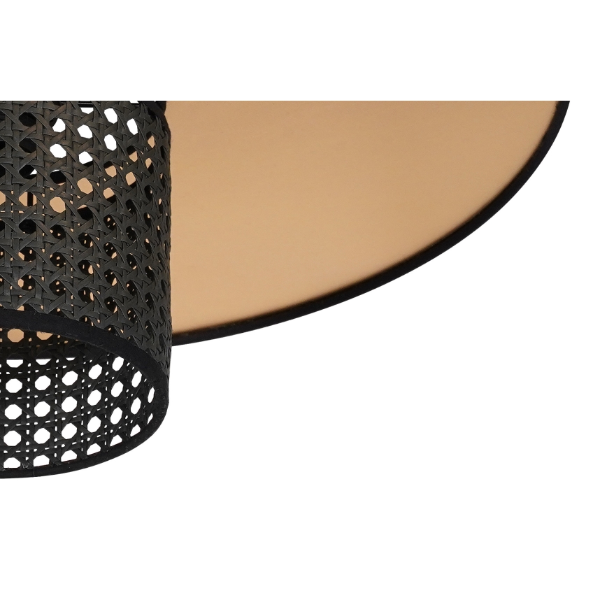 Duolla - Csillár zsinóron TOKYO RATTAN 1xE27/15W/230V átm. 50 cm arany/fekete