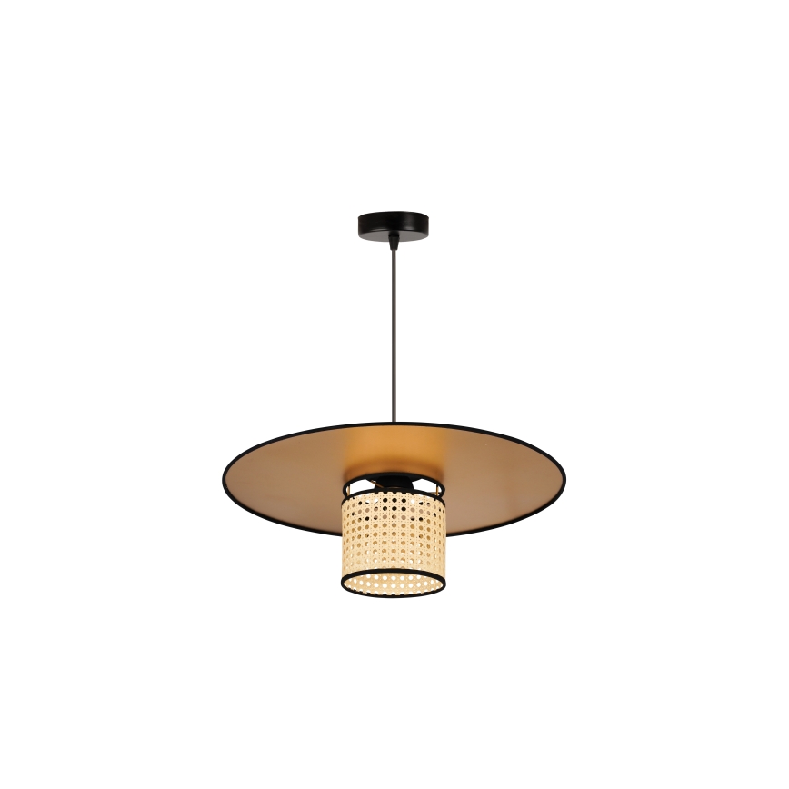 Duolla - Csillár zsinóron TOKYO RATTAN 1xE27/15W/230V átm. 50 cm arany/rattan