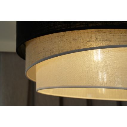 Duolla - Csillár zsinóron TRIO 1xE27/15W/230V átm. 45 cm fekete/szürke/fehér