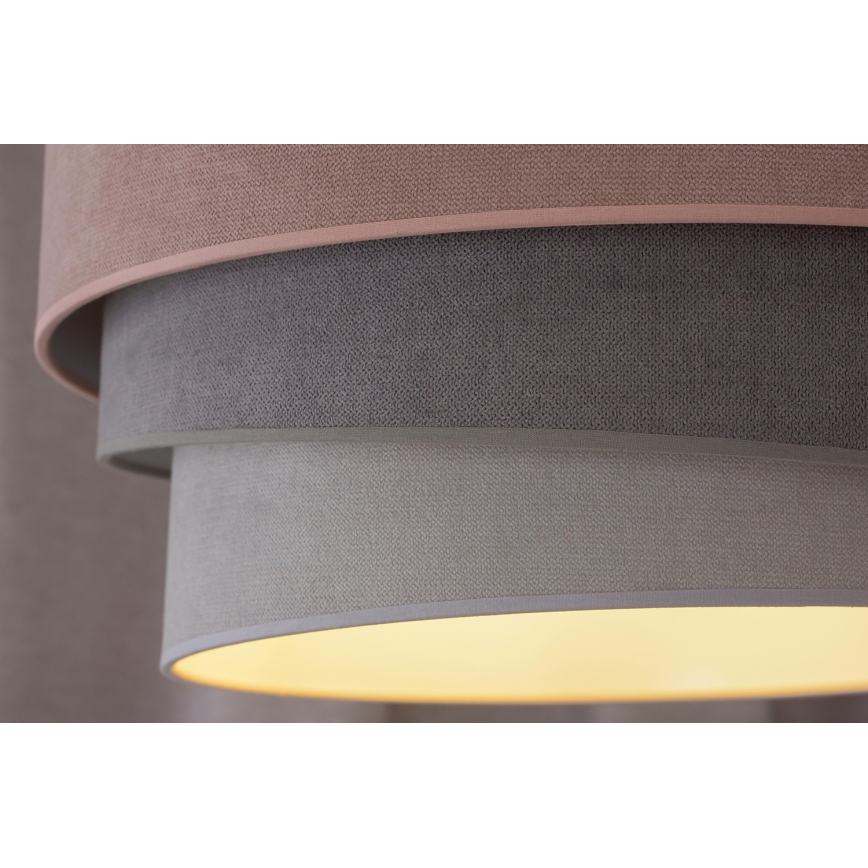 Duolla - Csillár zsinóron TRIO 1xE27/15W/230V átm. 45 cm rózsaszín/szürke/fehér