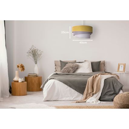 Duolla - Csillár zsinóron TRIO 1xE27/15W/230V átm. 45 cm sárga/szürke/fehér