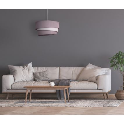 Duolla - Csillár zsinóron TRIO 1xE27/40W/230V átm. 45 cm szürke/fehér