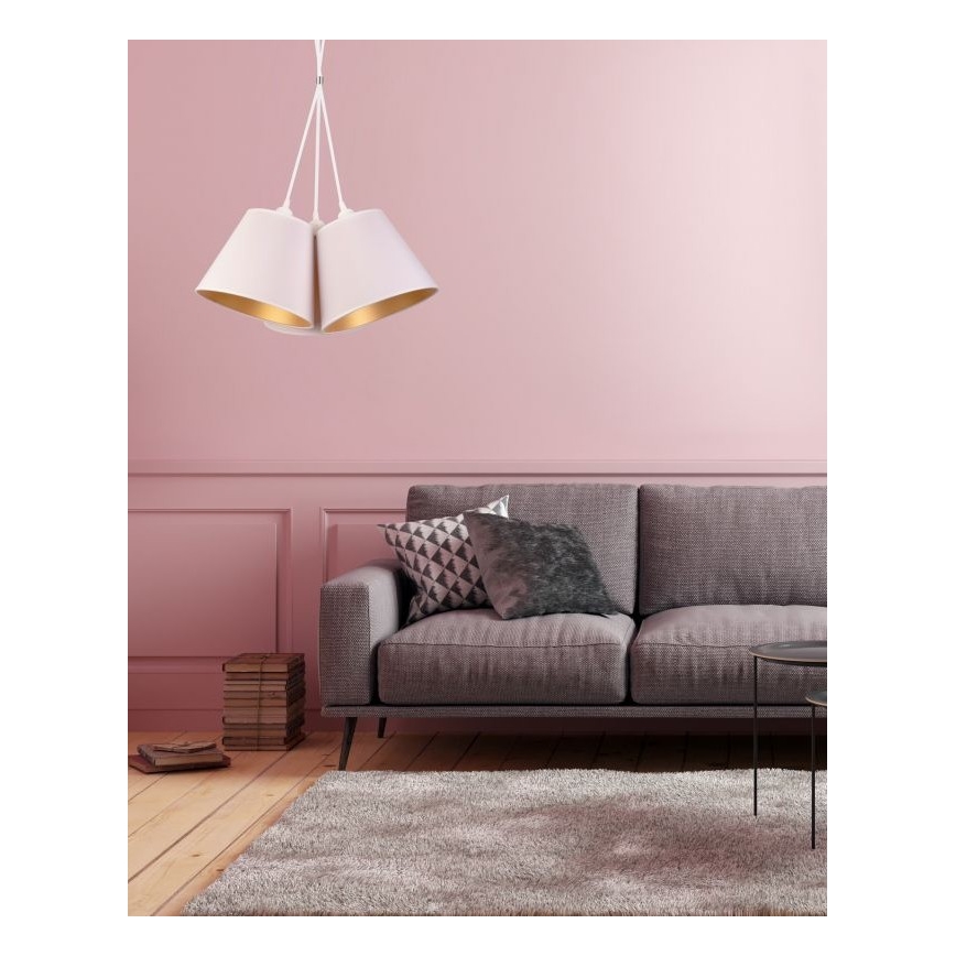 Duolla - Csillár zsinóron TWIGGY 3xE27/40W/230V átm. 60 cm fehér