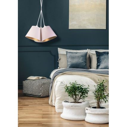 Duolla - Csillár zsinóron TWIGGY 3xE27/40W/230V átm. 60 cm fehér
