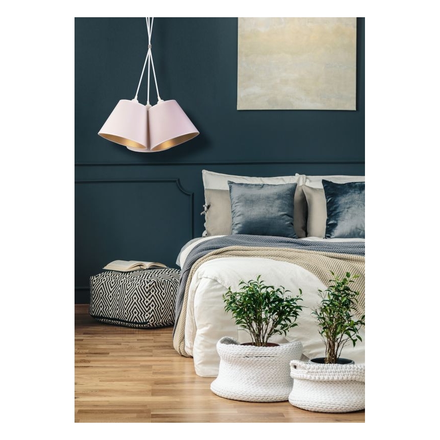 Duolla - Csillár zsinóron TWIGGY 3xE27/40W/230V átm. 60 cm fehér