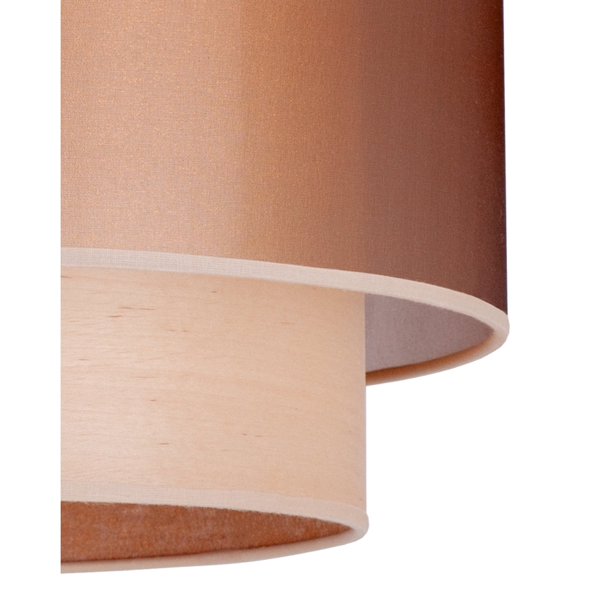 Duolla - Csillár zsinóron WOOD BOHO 1xE27/15W/230V átm. 45 cm réz/bézs