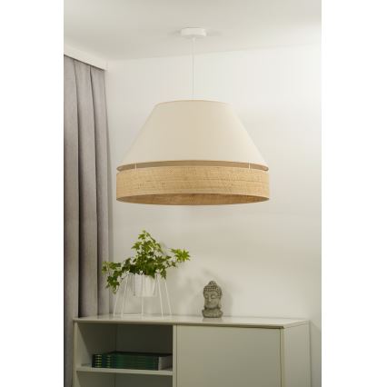 Duolla - Csillár zsinóron YUTE AVIGNON 1xE27/15W/230V átm. 60 cm krémes/bézs