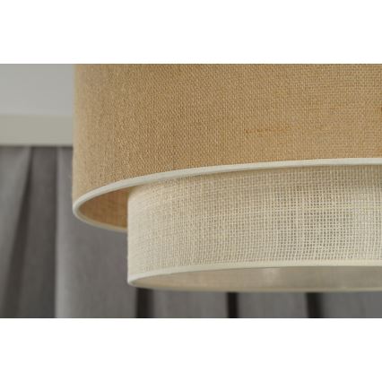 Duolla - Csillár zsinóron YUTE BOHO 3xE27/15W/230V átm. 60 cm barna/krémes