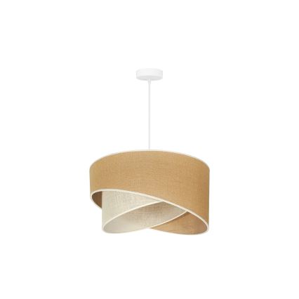 Duolla - Csillár zsinóron YUTE CELLO 1xE27/15W/230V átm. 45 cm barna/szürke