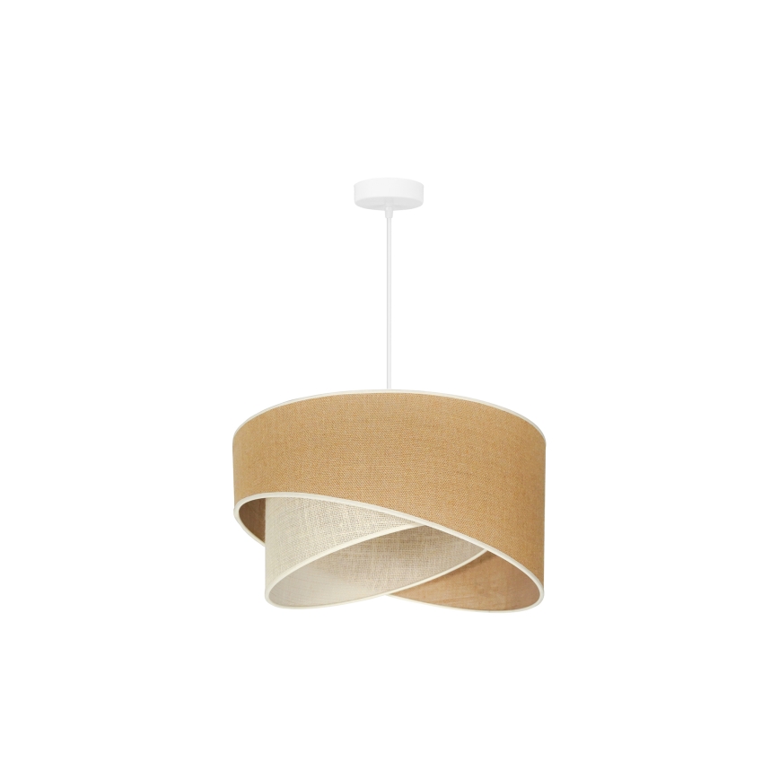 Duolla - Csillár zsinóron YUTE CELLO 1xE27/15W/230V átm. 45 cm barna/szürke