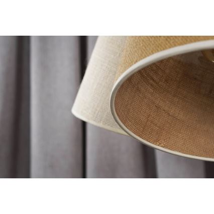 Duolla - Csillár zsinóron YUTE ROSSA 3xE27/15W/230V szürke/barna