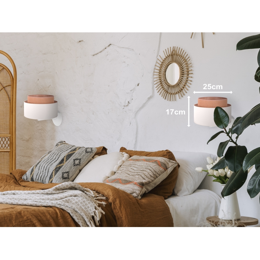 Duolla - Fali lámpa BOHO 1xE27/15W/230V bézs/fehér/barna