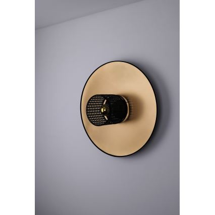 Duolla - Fali lámpa TOKYO RATTAN 1xE27/15W/230V átm. 50 cm arany/fekete