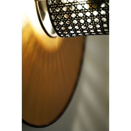 Duolla - Fali lámpa TOKYO RATTAN 1xE27/15W/230V átm. 50 cm arany/fekete