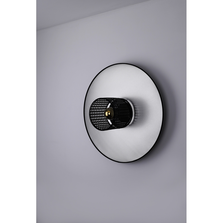 Duolla - Fali lámpa TOKYO RATTAN 1xE27/15W/230V átm. 50 cm ezüst/fekete