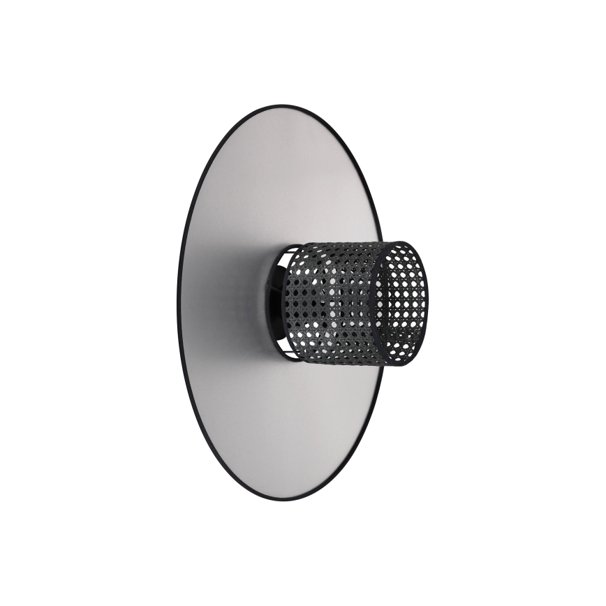 Duolla - Fali lámpa TOKYO RATTAN 1xE27/15W/230V átm. 50 cm ezüst/fekete