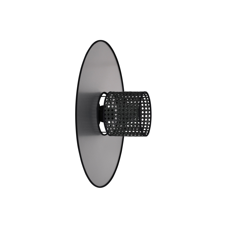 Duolla - Fali lámpa TOKYO RATTAN 1xE27/15W/230V átm. 50 cm ezüst/fekete
