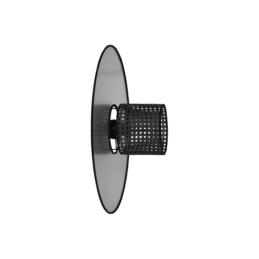 Duolla - Fali lámpa TOKYO RATTAN 1xE27/15W/230V átm. 50 cm ezüst/fekete