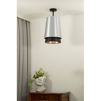 Duolla - Felületre szerelhető csillár BELL SHINY 1xE27/15W/230V átm. 25 cm ezüst/fekete