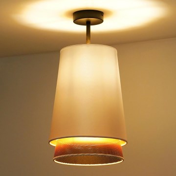 Duolla - Felületre szerelhető csillár BELL SHINY 1xE27/15W/230V átm. 25 cm fehér/réz