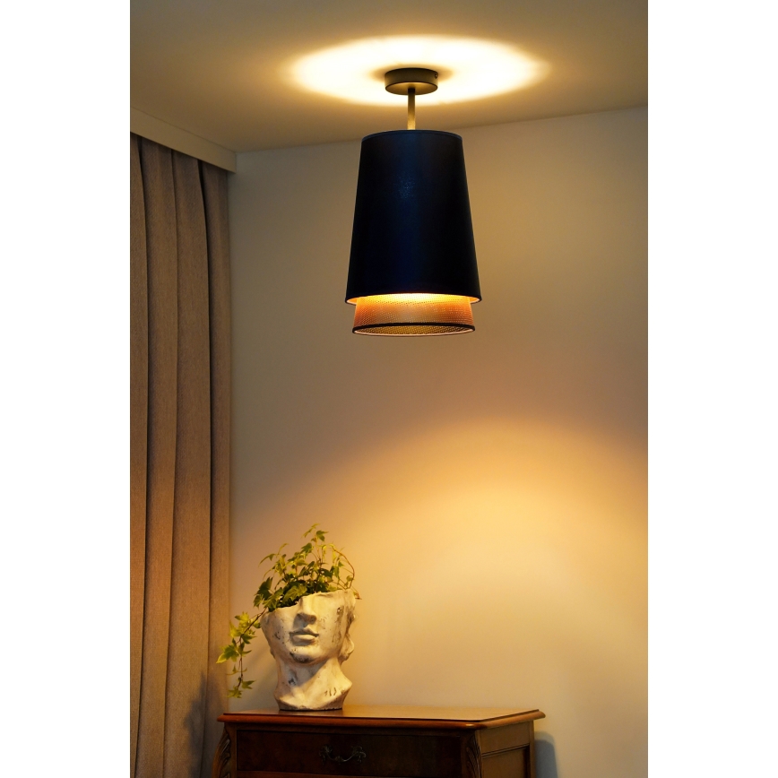 Duolla - Felületre szerelhető csillár BELL SHINY 1xE27/15W/230V átm. 25 cm kék/réz