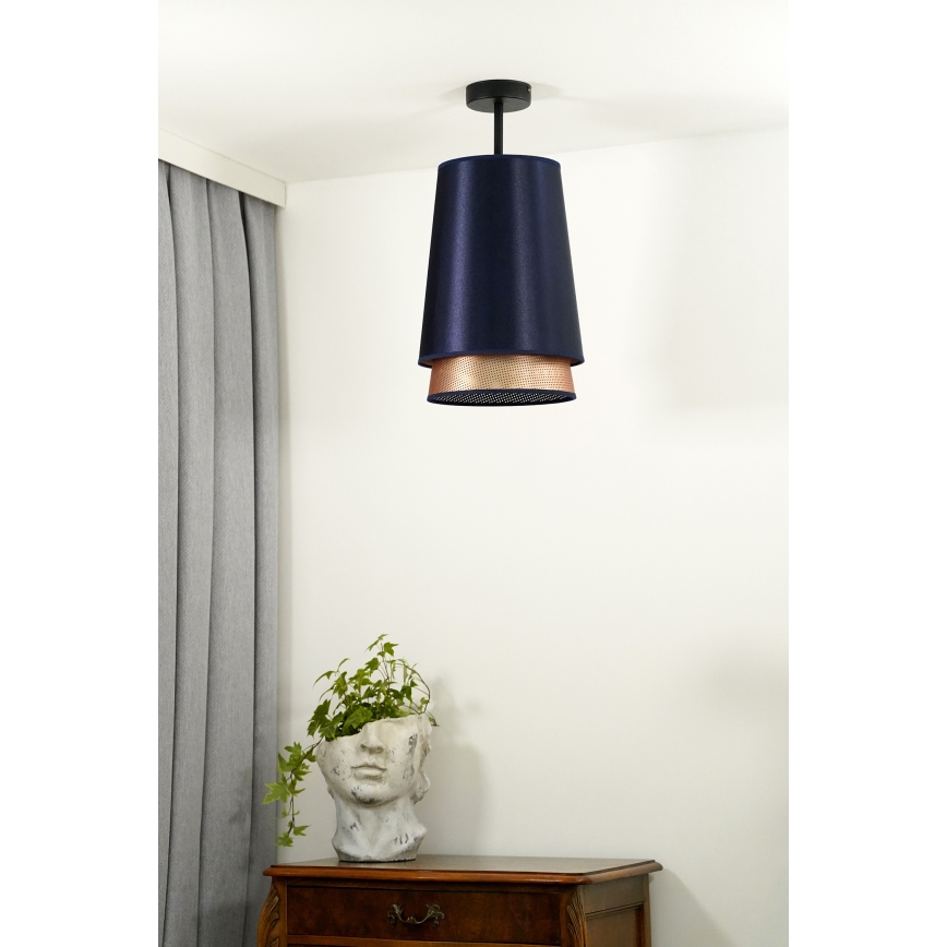 Duolla - Felületre szerelhető csillár BELL SHINY 1xE27/15W/230V átm. 25 cm kék/réz