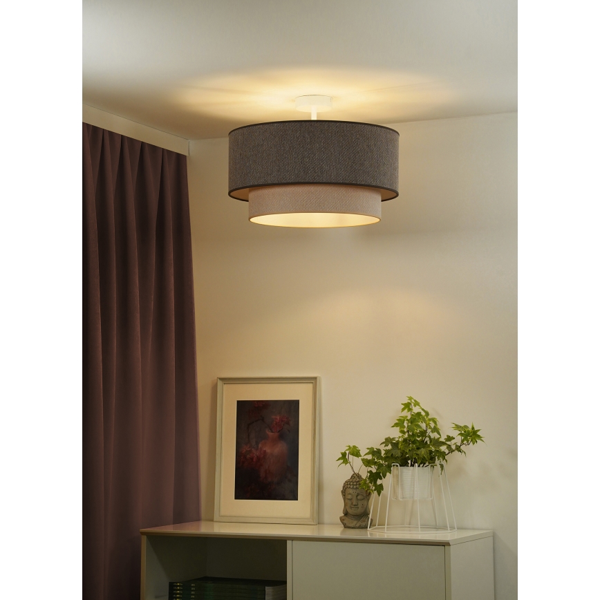 Duolla -  Felületre szerelhető csillár BOHO ECO RECYCLING 1xE27/15W/230V átm. 45 cm barna/krémes