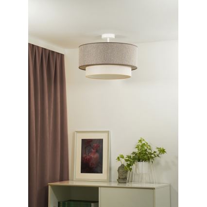 Duolla -  Felületre szerelhető csillár BOHO ECO RECYCLING 1xE27/15W/230V átm. 45 cm barna/krémes