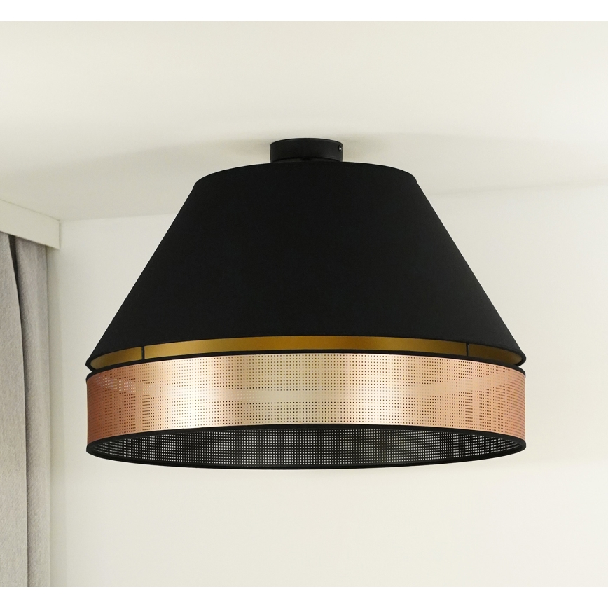 Duolla - Felületre szerelhető csillár COPPER SHINY 1xE27/15W/230V átm. 60 cm fekete/réz