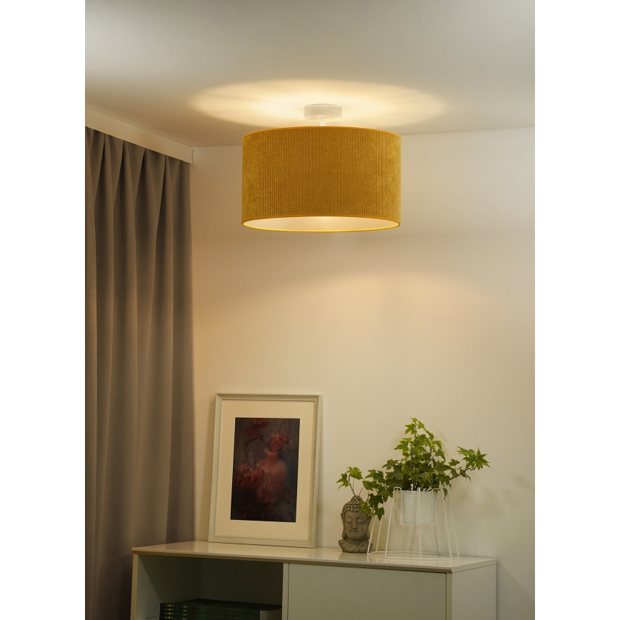 Duolla - Felületre szerelhető csillár CORDUROY 1xE27/15W/230V átm. 40 cm sárga