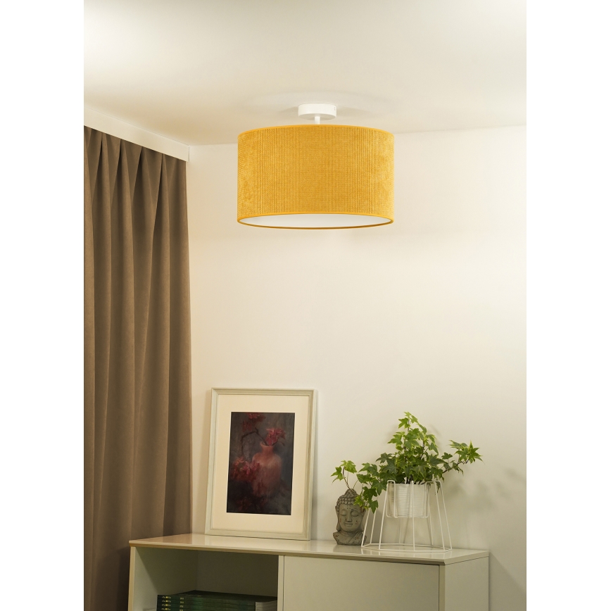 Duolla - Felületre szerelhető csillár CORDUROY 1xE27/15W/230V átm. 40 cm sárga
