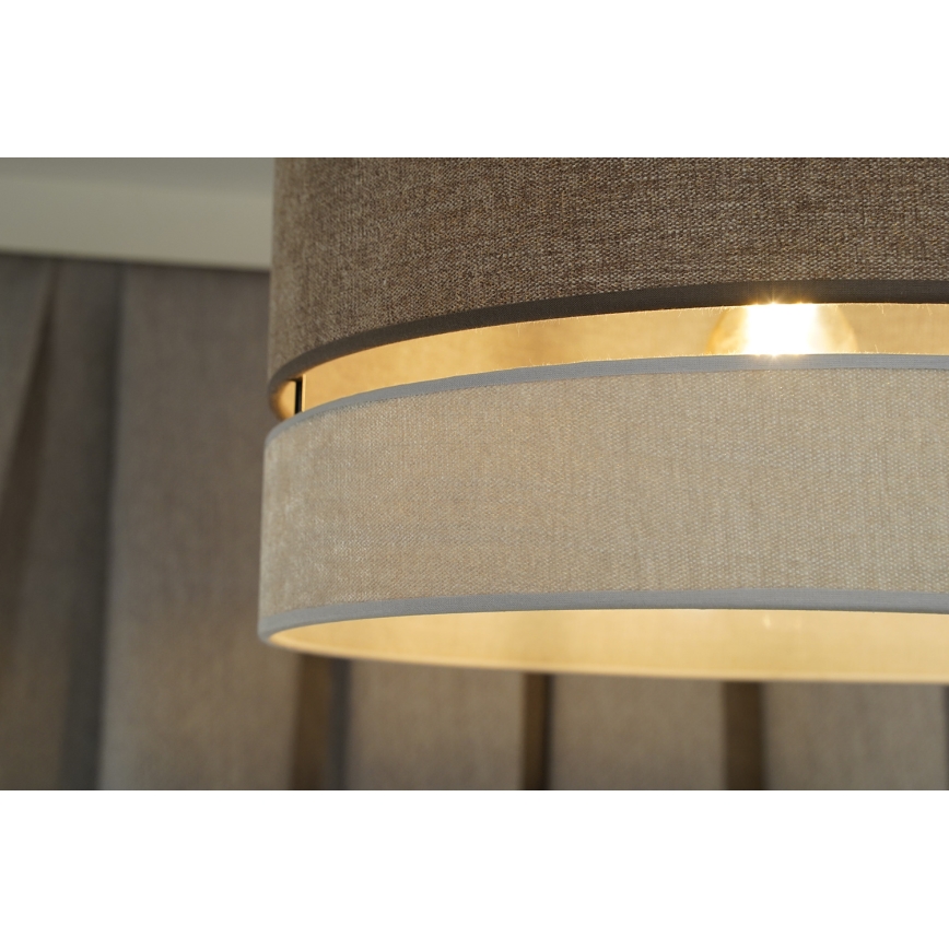 Duolla - Felületre szerelhető csillár DOUBLE 1xE27/15W/230V átm. 40 cm barna/szürke