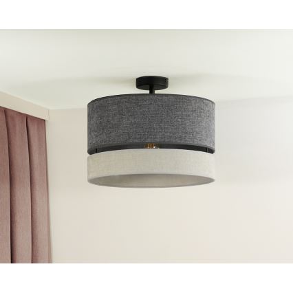 Duolla - Felületre szerelhető csillár DOUBLE 1xE27/15W/230V átm. 40 cm szürke