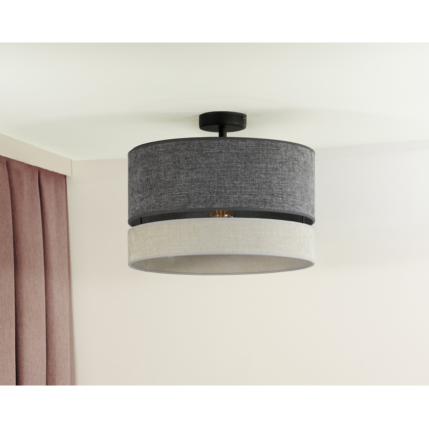 Duolla - Felületre szerelhető csillár DOUBLE 1xE27/15W/230V átm. 40 cm szürke