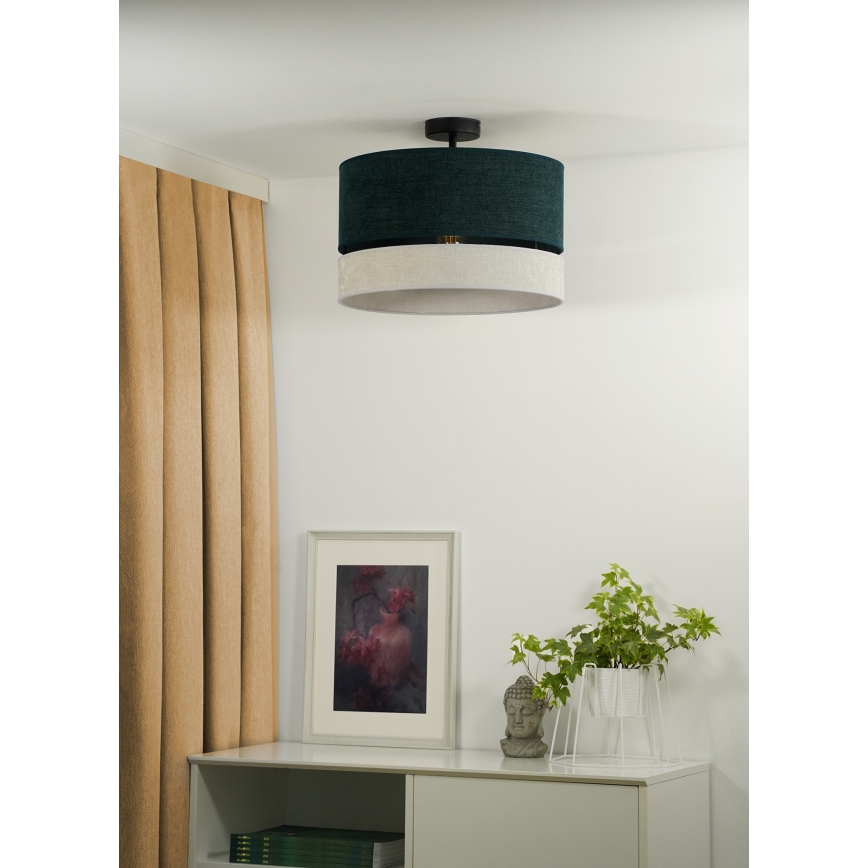 Duolla - Felületre szerelhető csillár DOUBLE 1xE27/15W/230V átm. 40 cm zöld/szürke