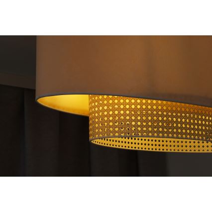 Duolla - Felületre szerelhető csillár DOUBLE OVAL RATTAN 2xE27/15W/230V krémes/rattan